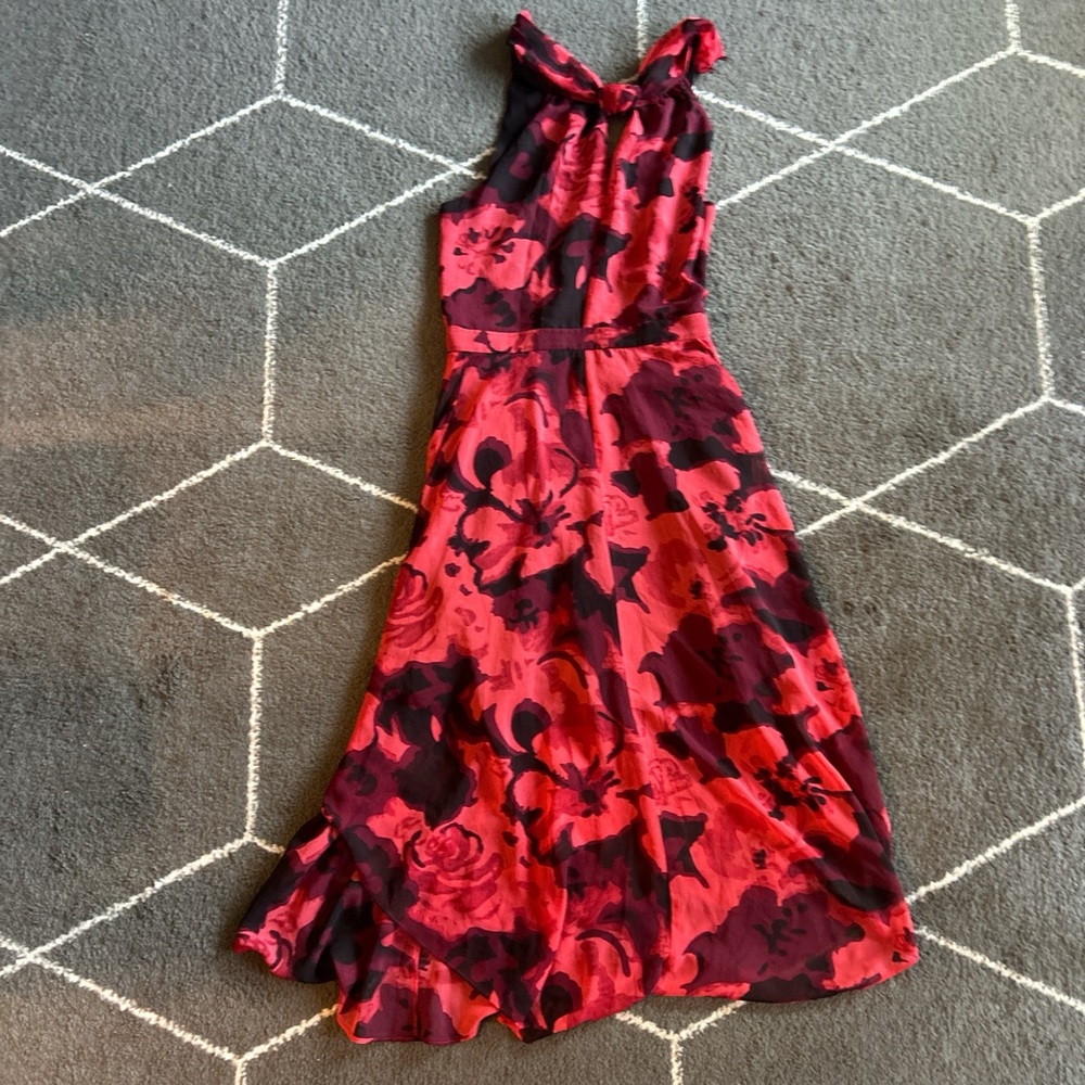RACHEL Rachel Roy Red and Black Floral Dress